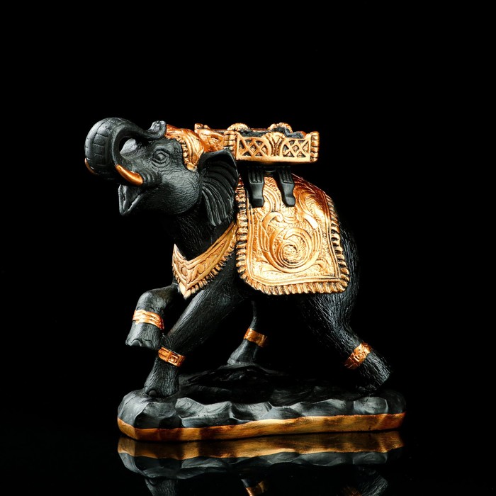 Сувенир "Слон" чёрно-золотой
