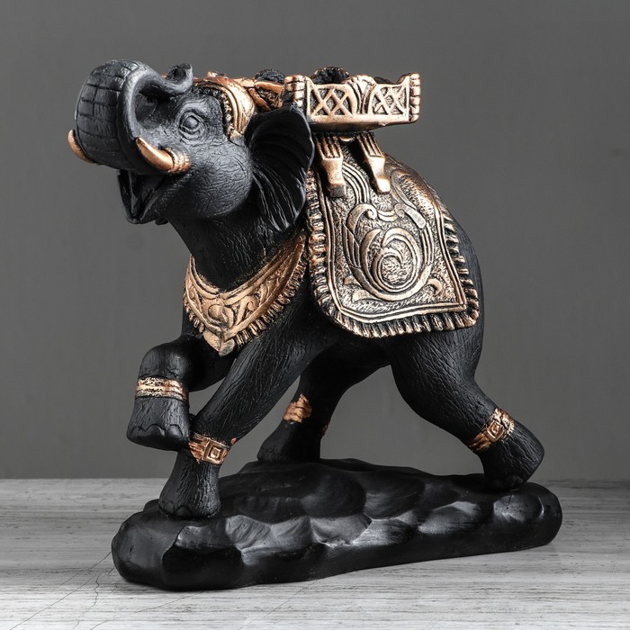 Копилка "Слон"  чёрно-золотой