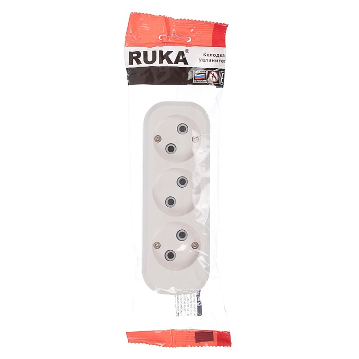 Колодка RUKA, 3 розетки, без з/к, 32.74.320.0400,