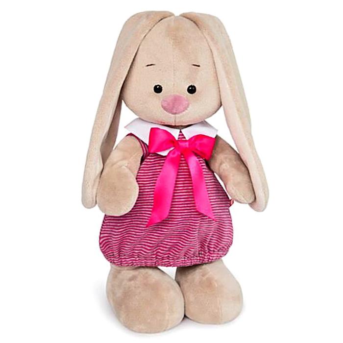 Мягкая игрушка "Зайка Ми" в платье в розовую полоску, 18 см