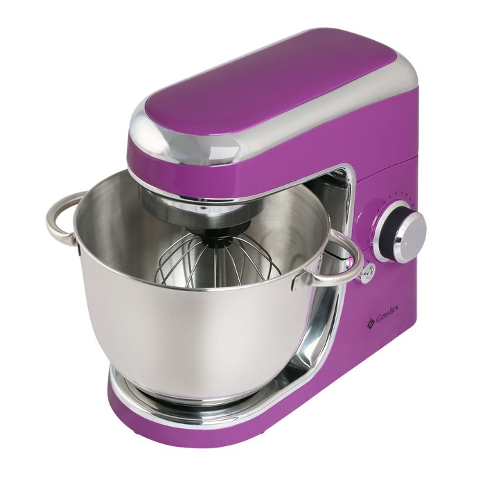 Миксер Gemlux GL-SM-88V, планетарный, 12 скоростей, 4 л, 3 мешалки, 25-220 об/мин,фиолетовый 38009
