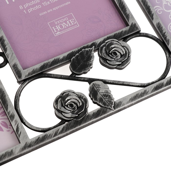 Фоторамка на 9 фото 8х10х15, 15х15 см Innova PI07202 "Milano IX" серебряная