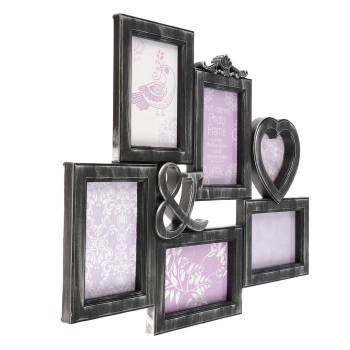 Фоторамка на 6 фото 5х10х15, 10х10 см Innova PI07200 "Milano VIII" серебряная