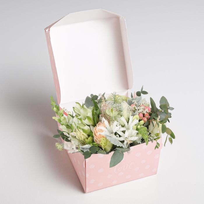 Коробка из картона «С любовью», 12 х 8 х 12 см