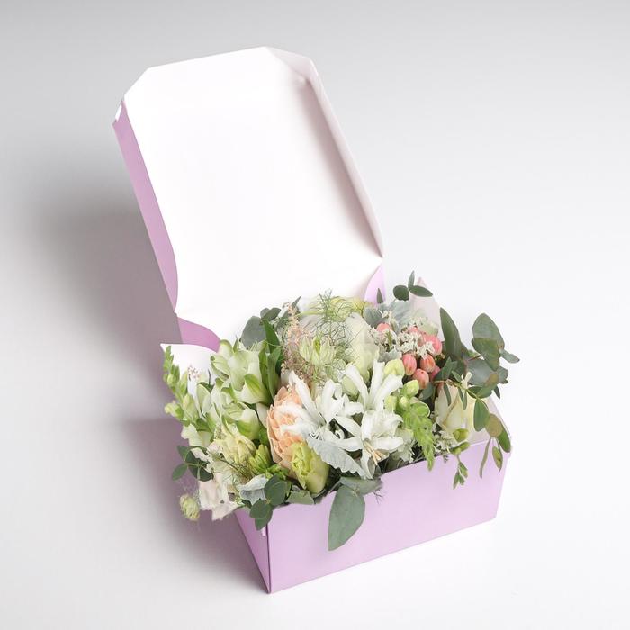 Коробка из картона «Лавандовый бриз», 17 х 9 х 17 см