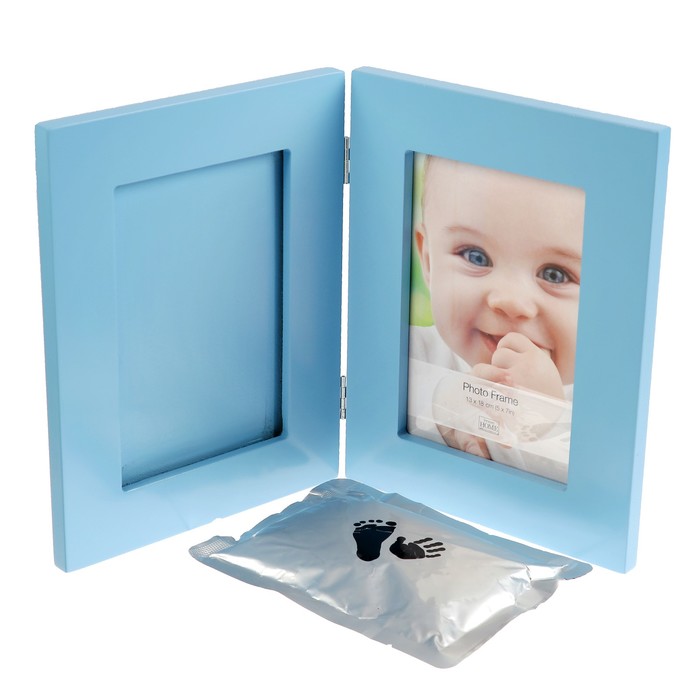 Фоторамка 13х18 см Innovа Baby Keepsake photo and imprint kit с набором для лепки, голубая