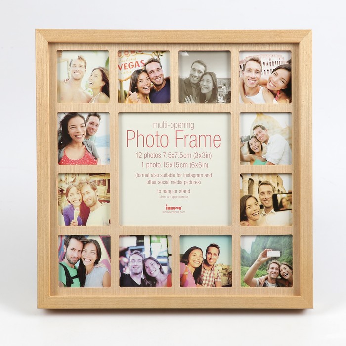 Фоторамка на 13 фото 12х7,5х7,5, 15х15 см Innova PI05365 "Инстарамка" бежевая
