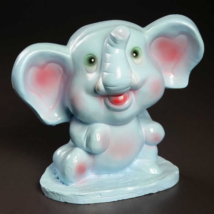 Копилка "Слон" голубой 17х17см