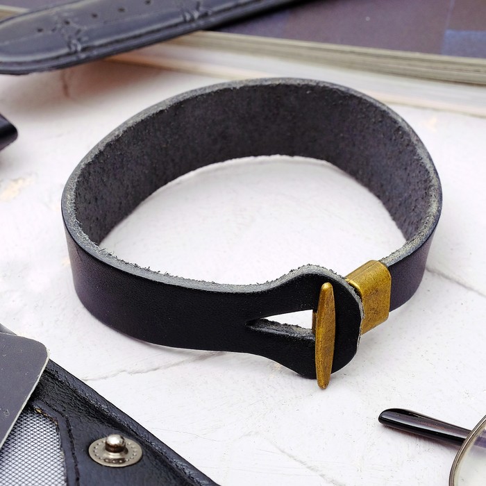 Браслет мужской "Викинг" выпуклый, цвет чёрный