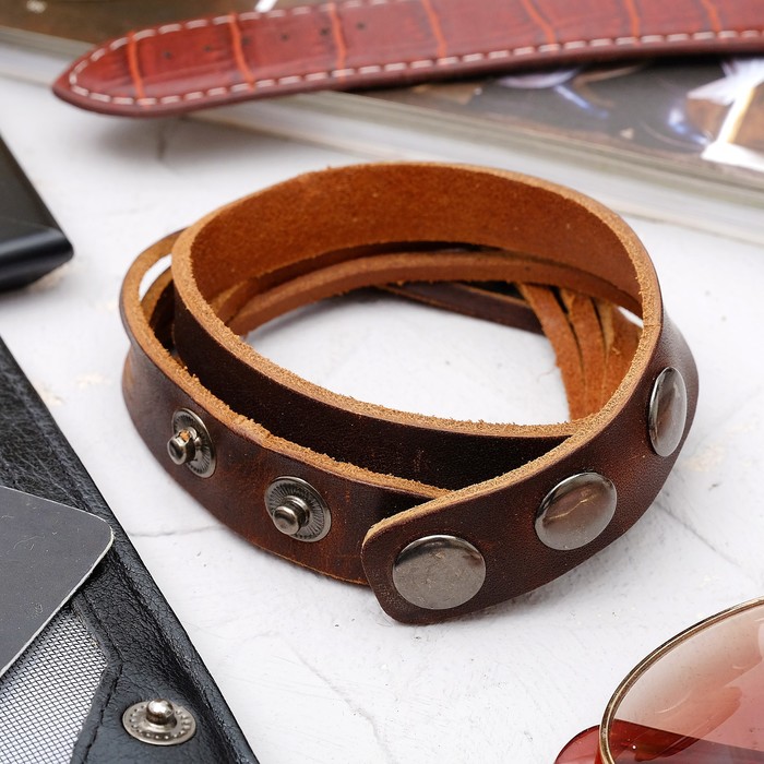 Браслет мужской "Резной", цвет коричневый