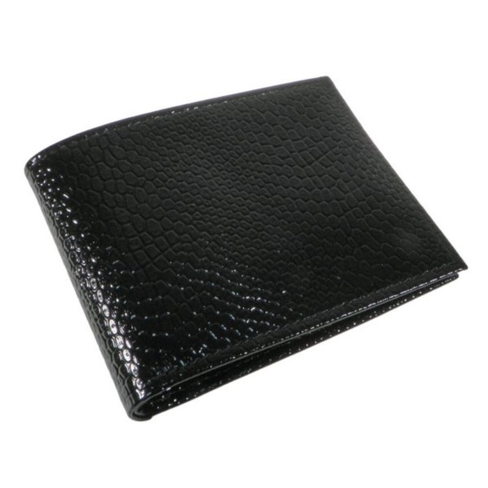 Портмоне, натуральная кожа, цвет чёрная змея