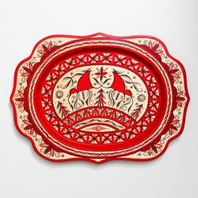 

Поднос, малый, 29×21×1,5 см, мезенская роспись