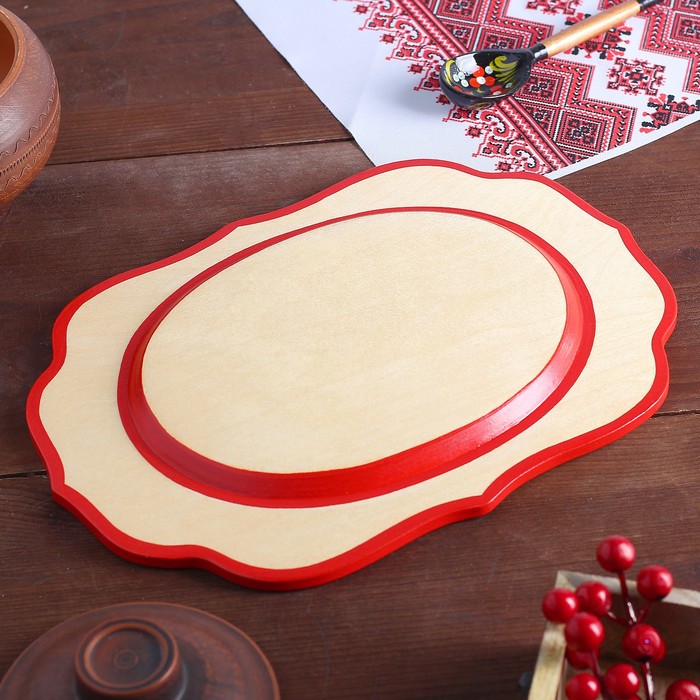 Поднос, малый, 29×21×1,5 см, мезенская роспись