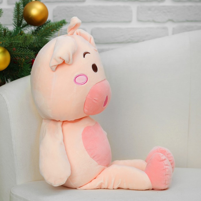 Мягкая игрушка "Свинка" сердечко на животике, 35 см