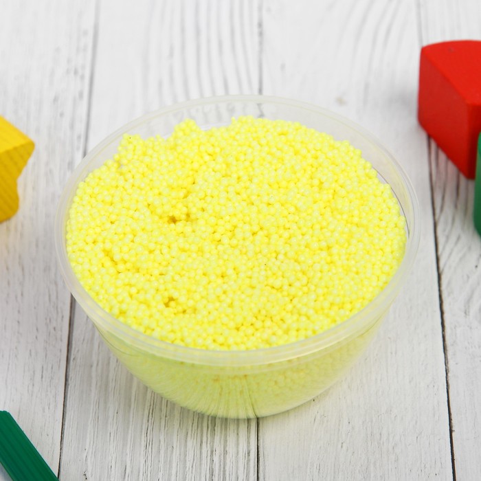 Шариковый пластилин "ДобрБобр" крупнозернистый, 200 мл, жёлтый