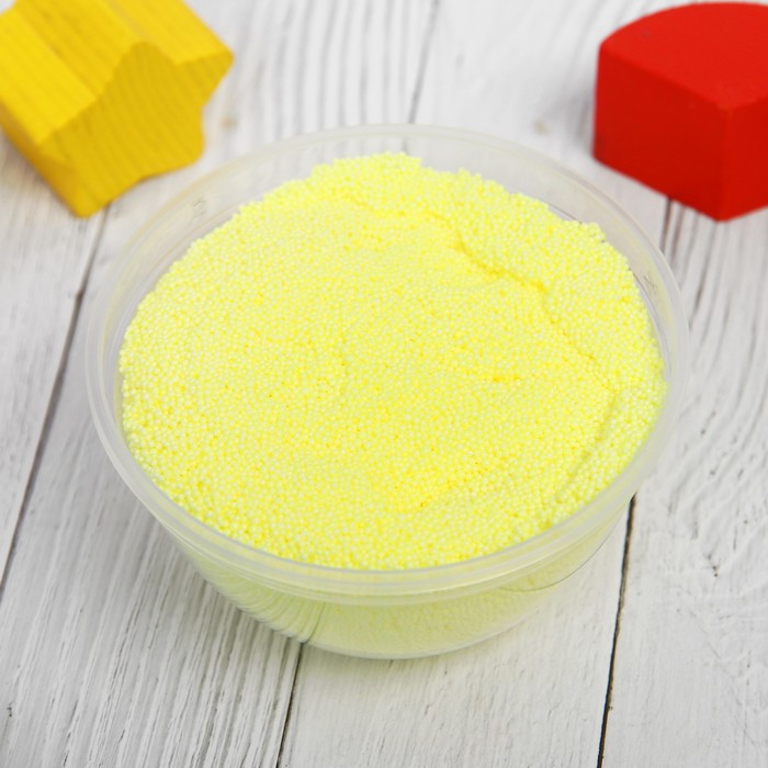 Шариковый пластилин "ДобрБобр" мелкозернистый, 200 мл, жёлтый