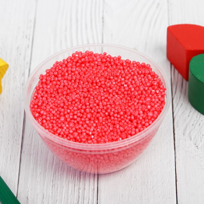 Шариковый пластилин "ДобрБобр" крупнозернистый, 200 мл, красный