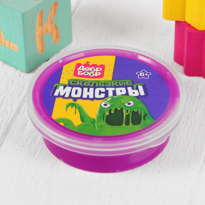 Слизь для рук с игрушкой, 80 мл, фиолетовая