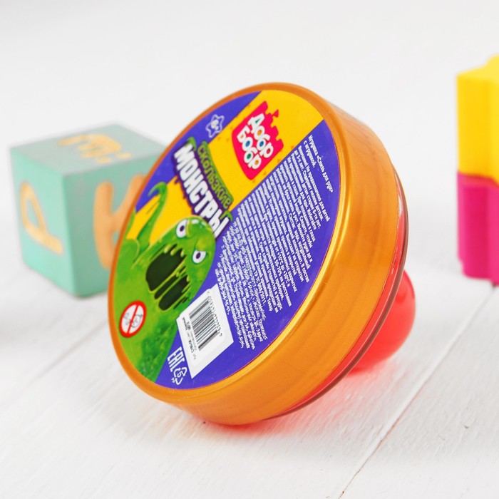 Слизь с игрушкой "Монстр" с глазом, красный, 150 мл