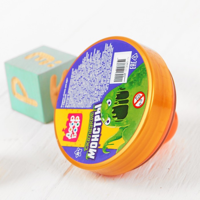 Слизь с игрушкой "Монстр" с глазом, оранжевый, 150 мл