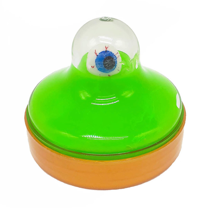 Слизь с игрушкой "Монстр" с глазом, салатовый флюр, 150 мл