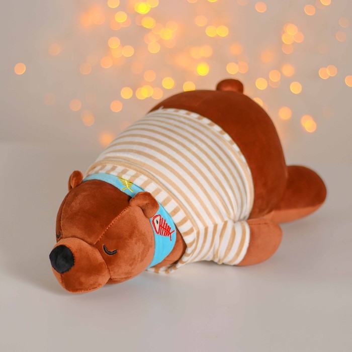 Мягкая игрушка "Бурый медведь" полосатая футболка