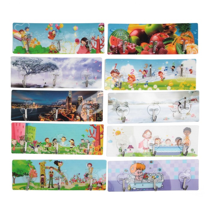 Вешалка на 3 крючка, МИКС рисунок