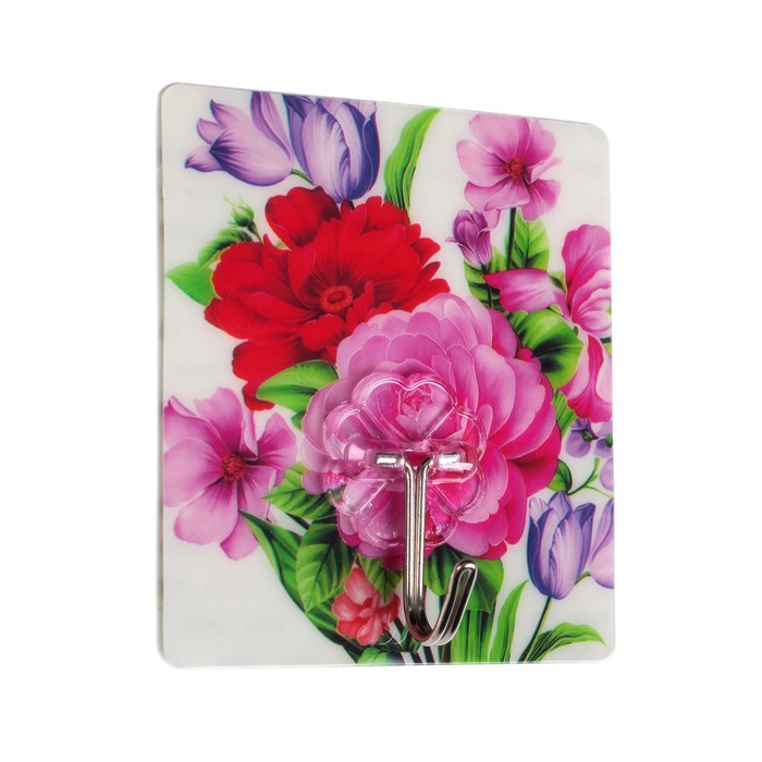 Крючок-наклейка "Букет", цвета МИКС