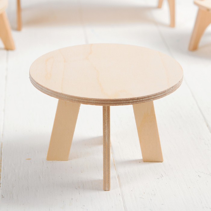 Мебель деревянная для кукол "Гостиная" (2 кресла, стол, диван)