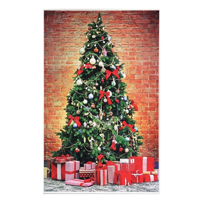 Фотофон винил "Нарядная ёлочка с подарками" 125х80 см