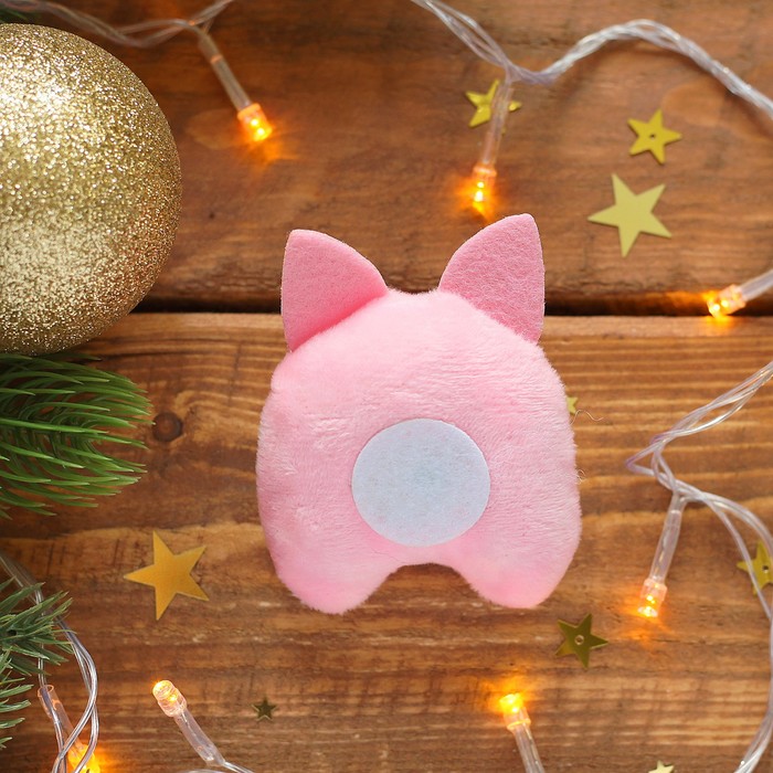 Магнит новогодний "С Новым годом!", мягкая игрушка