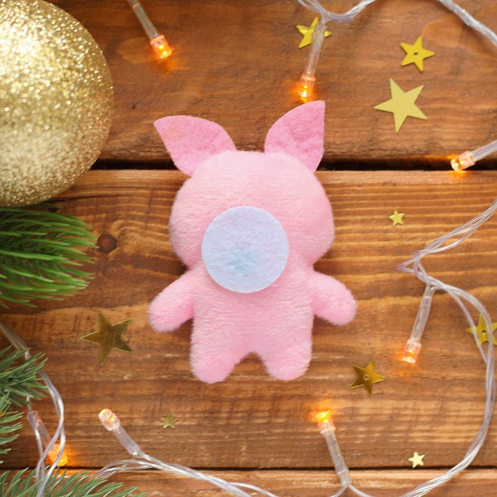 Магнит новогодний "Приношу счастье", мягкая игрушка