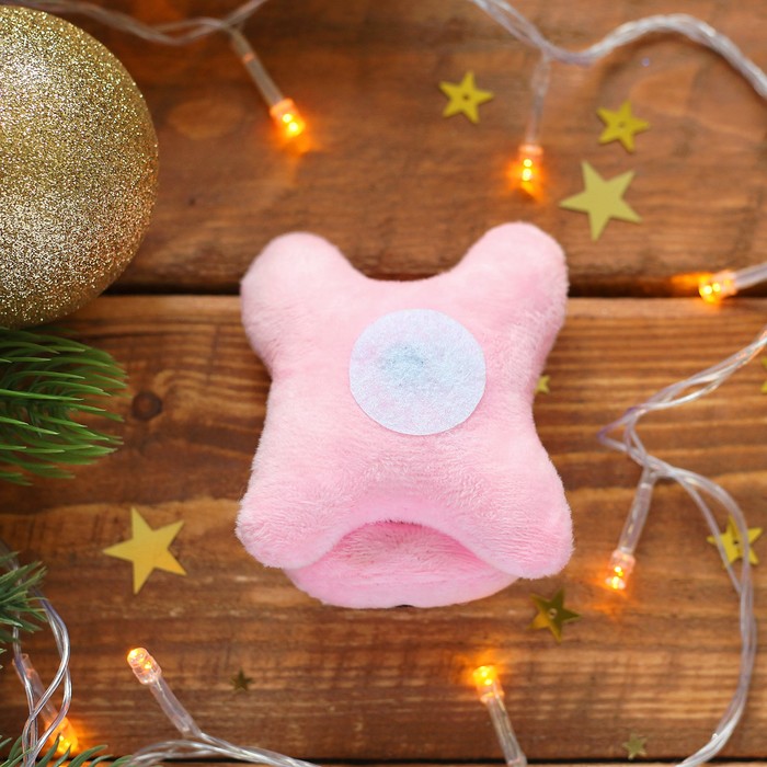 Магнит новогодний "Яркого нового года!", мягкая игрушка