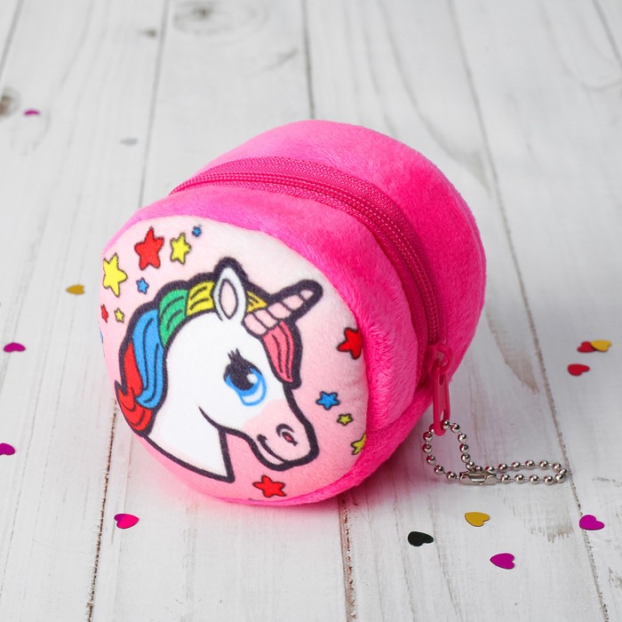 Мягкий кошелёк "Единороги" круглый, виды микс