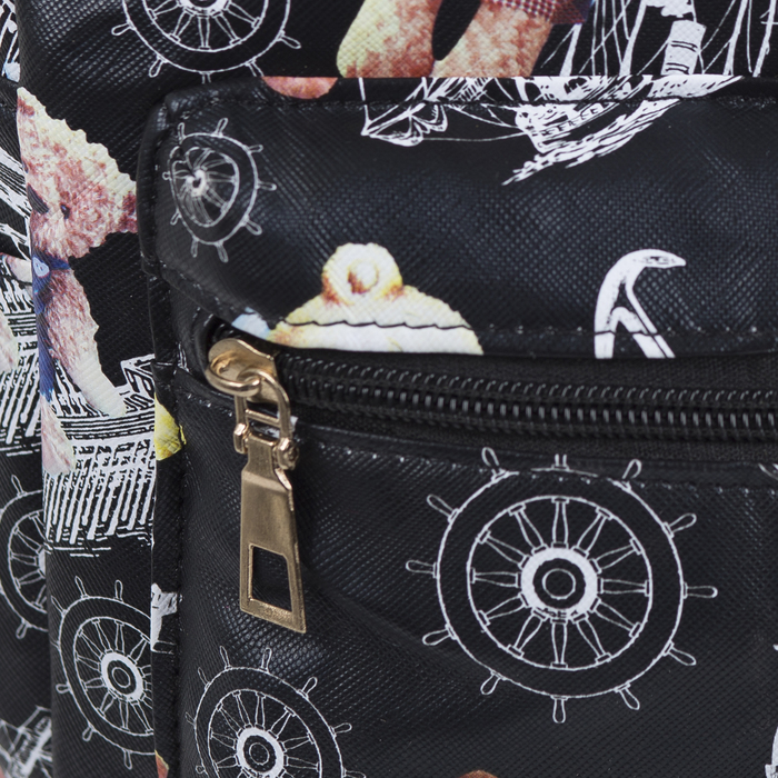 Рюкзак детский "Мишки", отдел на молнии, наружный карман, 2 боковых кармана, цвет чёрный