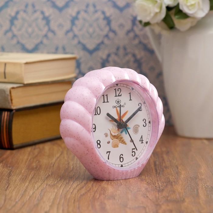 Будильник в виде ракушки, с подсветкой, микс морской тематики, 1 АА, пластик, 4х13х11.5 см