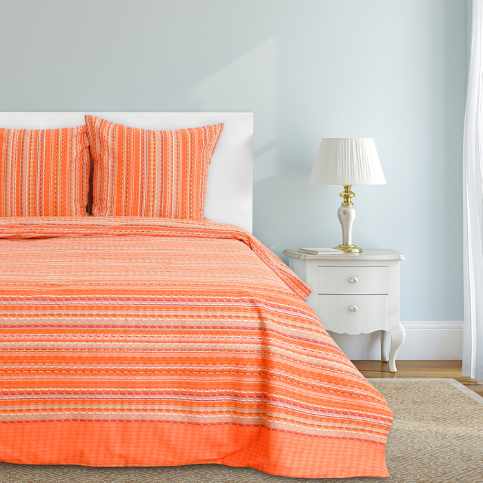 Постельное бельё "Этель" 2 сп Органик (вид 2) 175х215 см, 200х220 см, 70х70 см - 2 шт, 100% хл, бязь + подарок - полотенце микс