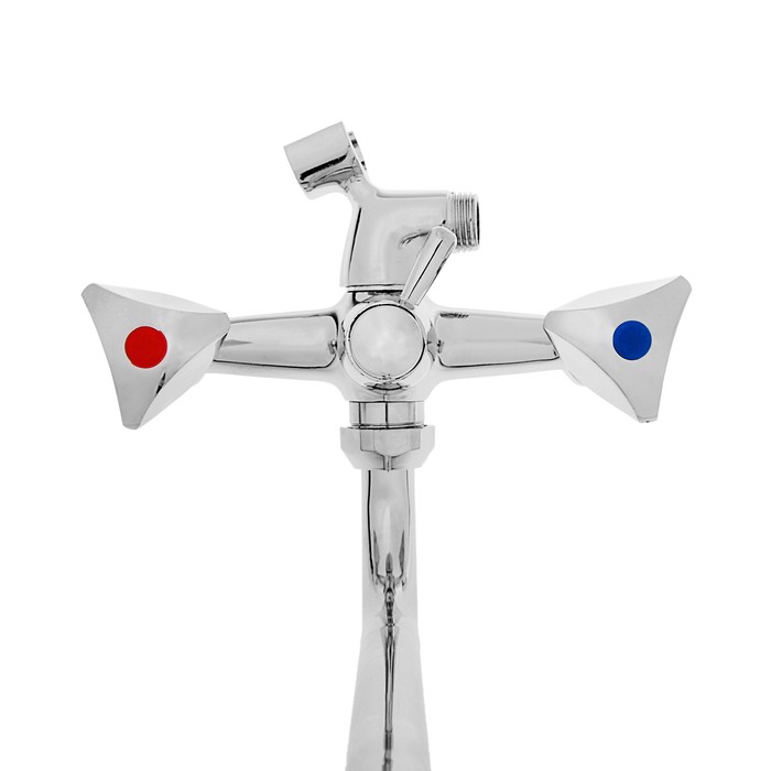 Смеситель для ванны ZERICH SBZC1205, двухрычажный, с душевым набором, цинк, хром