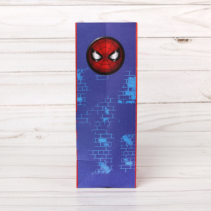 Пакет подарочный без ручек "Ты лучший!", Человек-паук,10 х19.5 х7 см