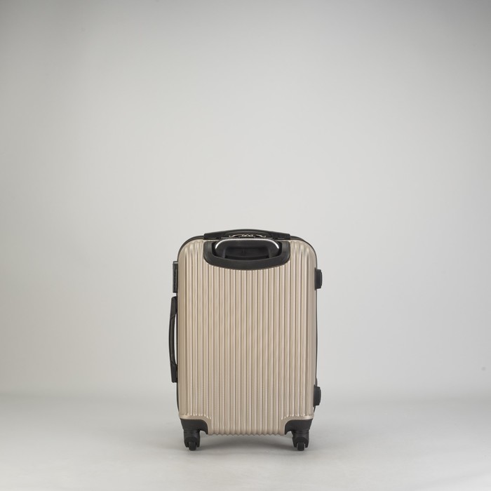 Чемодан малый "Полосы" 20", отдел на молнии, кодовый замок, 4 колеса, цвет бежевый