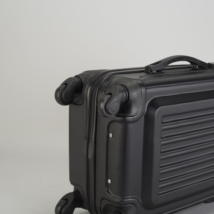 Чемодан малый "Сдвиг" 20", отдел на молнии, кодовый замок, 4 колеса, цвет чёрный