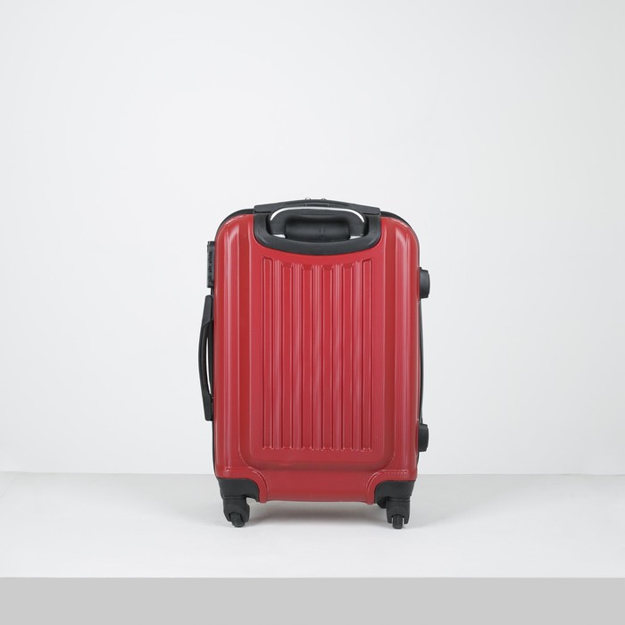 Чемодан малый "Сдвиг" 20", отдел на молнии, кодовый замок, 4 колеса, цвет красный