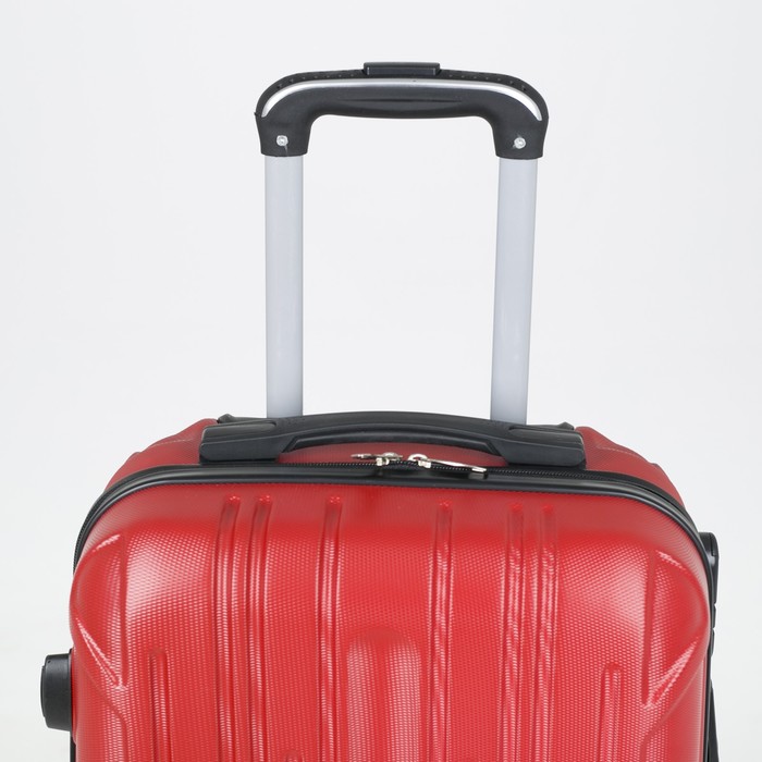 Чемодан малый "Сдвиг" 20", отдел на молнии, кодовый замок, 4 колеса, цвет красный