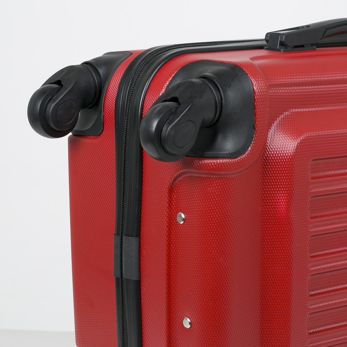 Чемодан малый "Сдвиг" 20", отдел на молнии, кодовый замок, 4 колеса, цвет красный