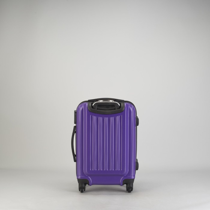 Чемодан малый "Сдвиг" 20", отдел на молнии, кодовый замок, 4 колеса, цвет фиолетовый