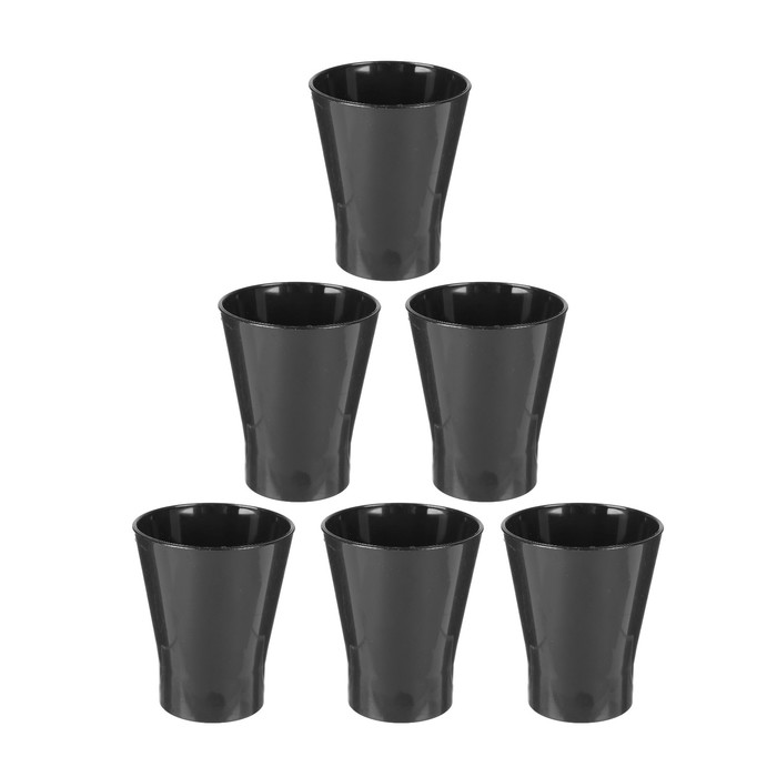 Стопка "Праздник" набор 6 штук, цвет черный