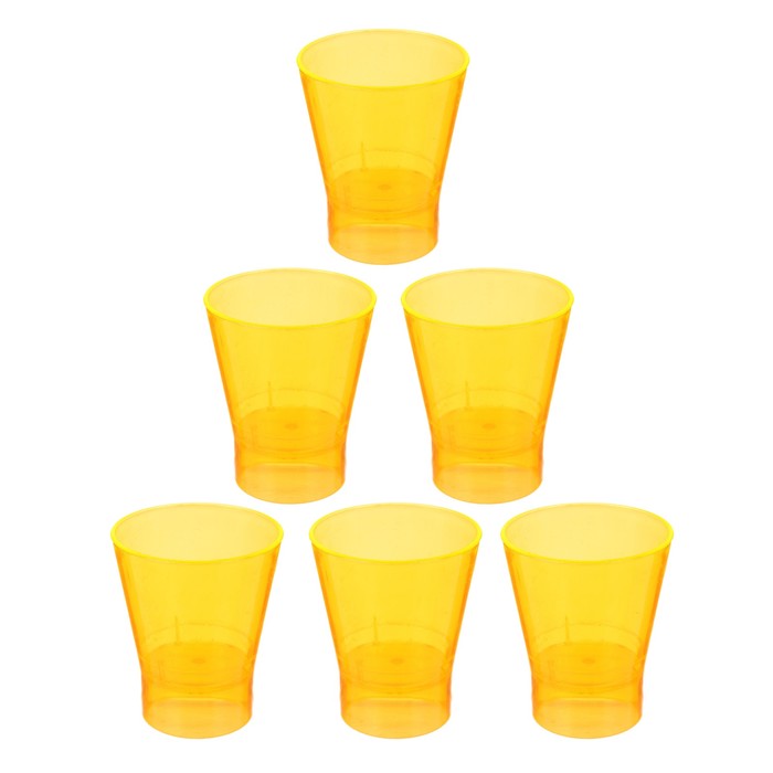 Стопка "Праздник" набор 6 штук, цвет оранжевый