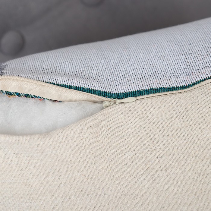 Наволочка декоративная НГ "Счастливый снеговик" 43*43 см, хлопок, п/э, гобелен