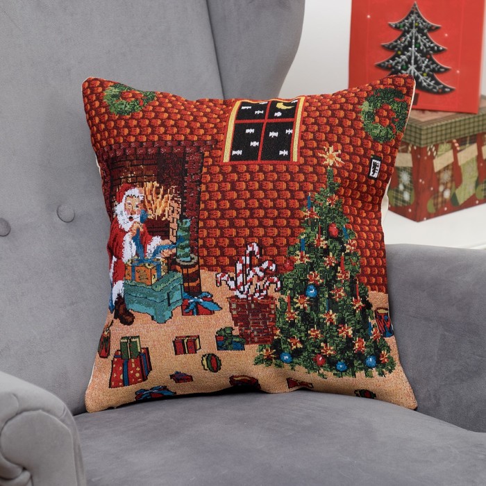 Наволочка декоративная НГ "Счастье" 43*43 см, хлопок, п/э, гобелен