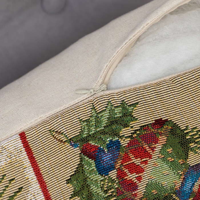 Наволочка декоративная НГ "Рождественские каникулы" 43*43 см, хлопок, п/э, гобелен